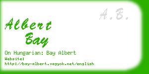 albert bay business card